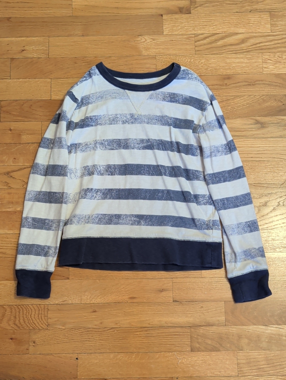 Crewcuts Navy and White Striped Crewneck Sweatshirt, Size 12